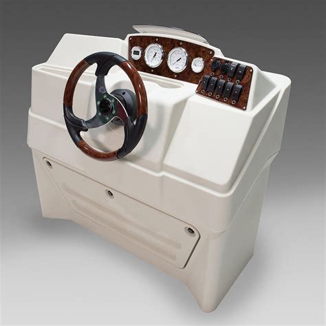 Dark console color. . Pontoon boat console with gauges and switches
